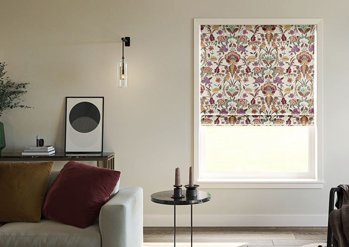 Bangalore Faux Silk, Maroon - Motorised Roman Blind - Image 3